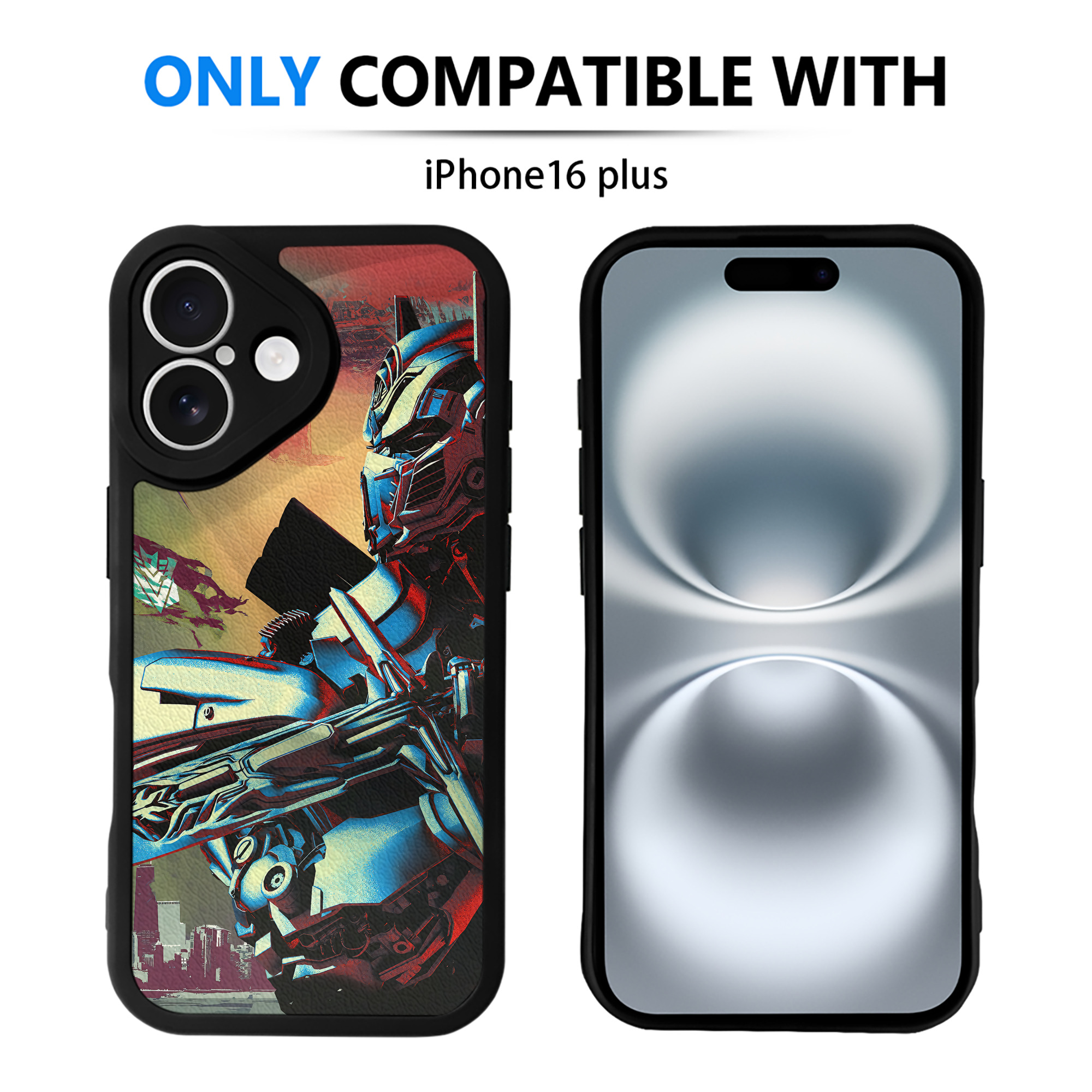 （画像用） Transformers トランスフォーマー 【iPhone 16シリーズ対応】シリコンスマホケース（レザー調） 材質：シリコン